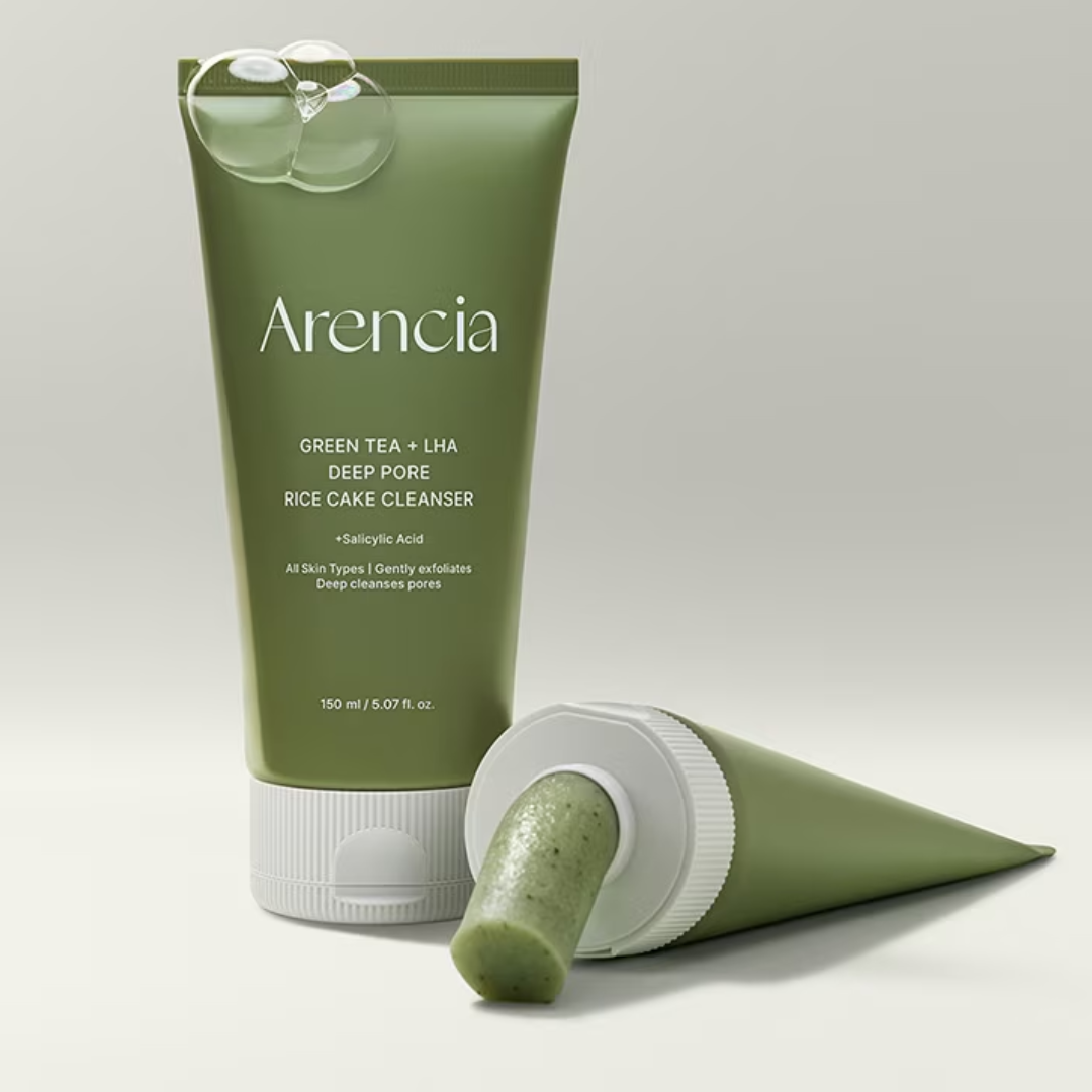 ARENCIA Green Tea + LHA Deep Pore Rice Cake Cleanser 150g