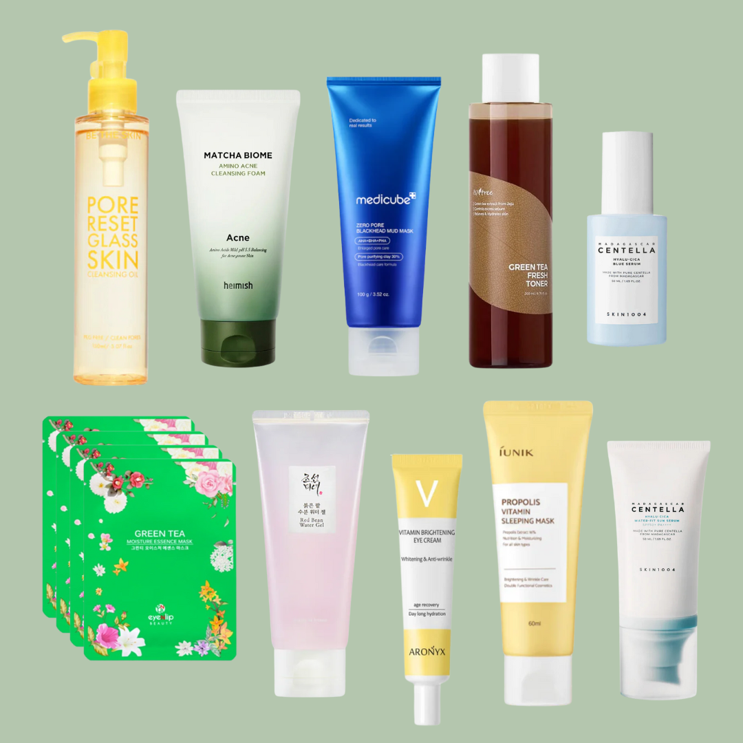 ELIKO GLOW 10 Step Korean Skincare Routine Set For Oily Skin Type