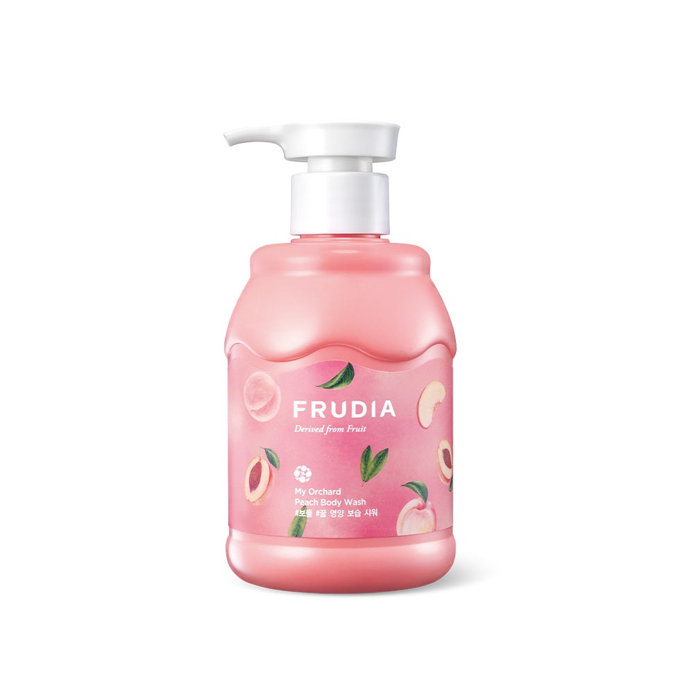 FRUDIA My Orchard Peach Body Wash gently cleanses and nourishes the skin with a delightful blend of natural fruit extracts. Enriched with Peach Fruit Extract, Blueberry, and a cocktail of Apple, Strawberry, and Kiwi, this body wash leaves your skin feeling refreshed and hydrated. Perfect for a rejuvenating shower experience