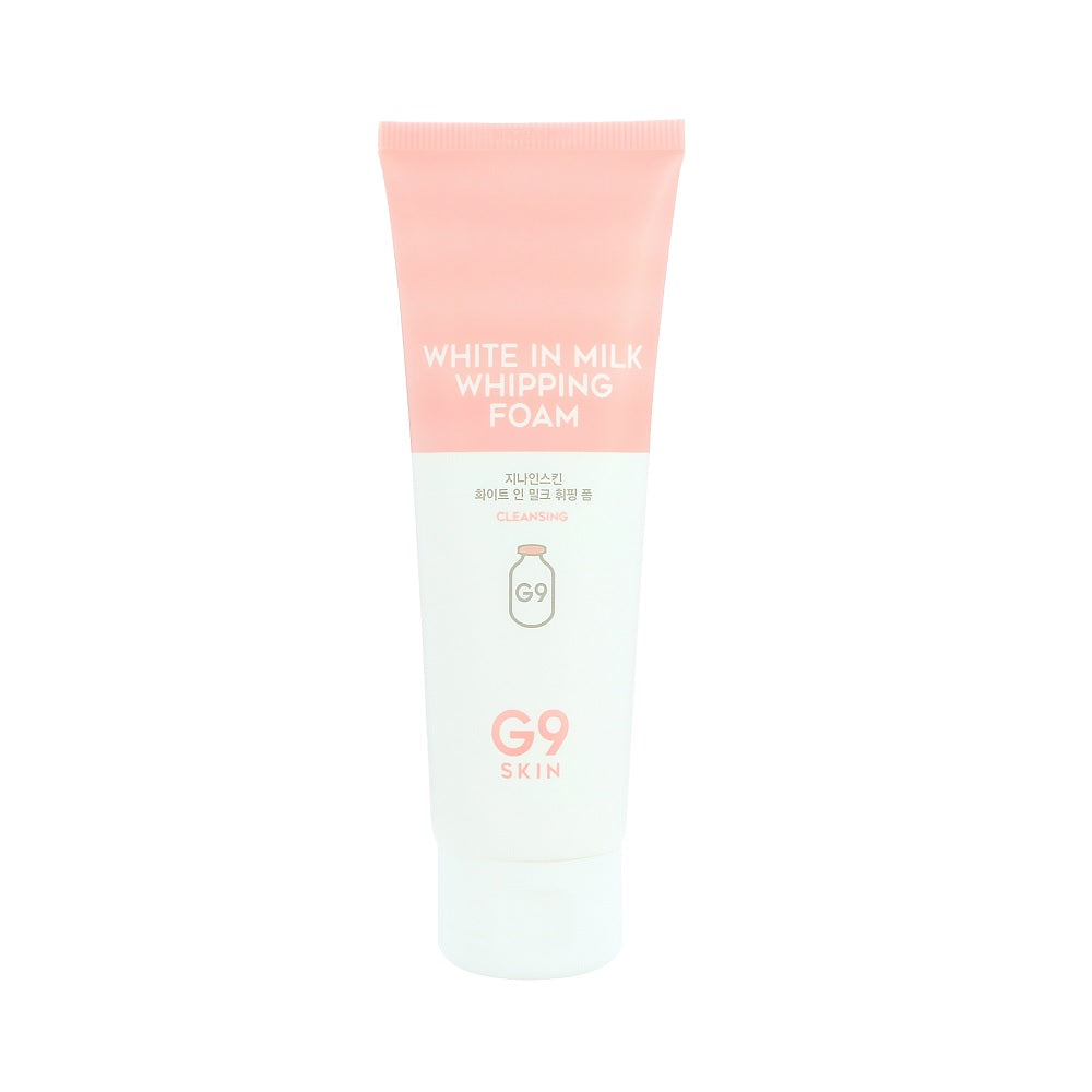 G9SKIN White In Milk Whipping Foam is a creamy, nourishing cleanser formulated to brighten and gently exfoliate the skin. Enriched with Milk Protein Extract, Niacinamide, and Glutathione, it helps to even skin tone and enhance radiance. With soothing ingredients like Centella Asiatica and Witch Hazel Extract, this foam leaves the skin feeling soft, refreshed, and hydrated. Perfect for daily cleansing, it promotes a brighter, smoother complexion.