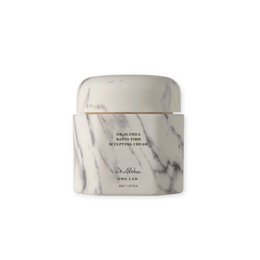 DR. ALTHEA Rapid Firm Sculpting Cream is a rich anti-aging moisturizer designed to firm, lift, and hydrate the skin. Powered by Collagen Extract, Hyaluronic Acid Complex, and Copper Tripeptide-1, it improves elasticity, plumps fine lines, and deeply moisturizes. Shea Butter, Beta-Glucan, and Sea Buckthorn Extract nourish and strengthen the skin barrier, while Acetyl Hexapeptide-8 and Coenzyme Q10 help smooth wrinkles and protect against signs of aging. With soothing botanicals and antioxidants, this cream l