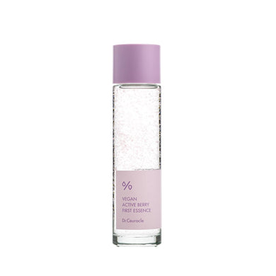 DR. CEURACLE Vegan Active Berry First Essence is a hydrating and revitalizing essence enriched with antioxidant-rich Cranberry Extract and nourishing botanical ingredients. Infused with Centella Asiatica, Fig Extract, and Sodium Hyaluronate, it soothes, hydrates, and boosts the skin’s natural barrier. With added Resveratrol and Ceramides, this essence helps improve elasticity and promotes a radiant complexion. Perfect for refreshing and preparing the skin for the rest of your skincare routine.