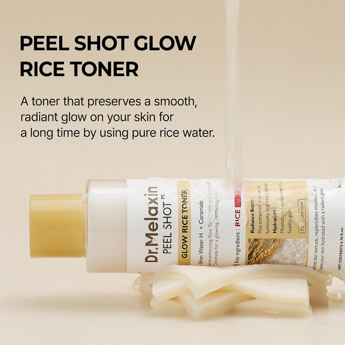 DR. MELAXIN Peel Shot Glow White Rice Toner 200ml