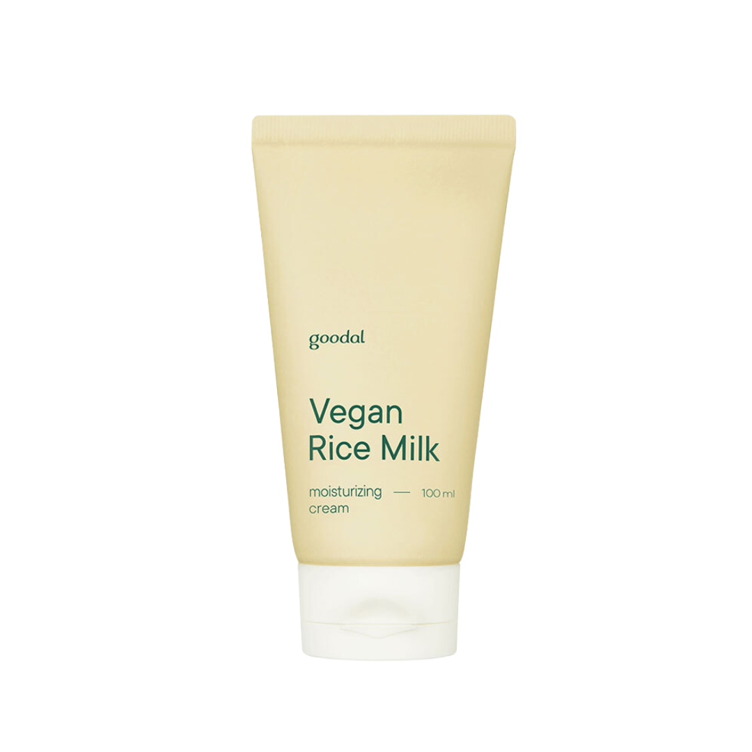GOODAL Vegan Rice Milk Moisturizing Cream is a rich yet gentle moisturizer that deeply nourishes and softens the skin. Formulated with Rice Extract and Soymilk, it helps strengthen the skin barrier, restore balance, and maintain long-lasting hydration. Enhanced with Ceramide and Vitamin E (Tocopherol), this cream locks in moisture and protects the skin from dryness while keeping it smooth and supple. The creamy, non-greasy texture absorbs easily, leaving skin feeling fresh and comfortable.