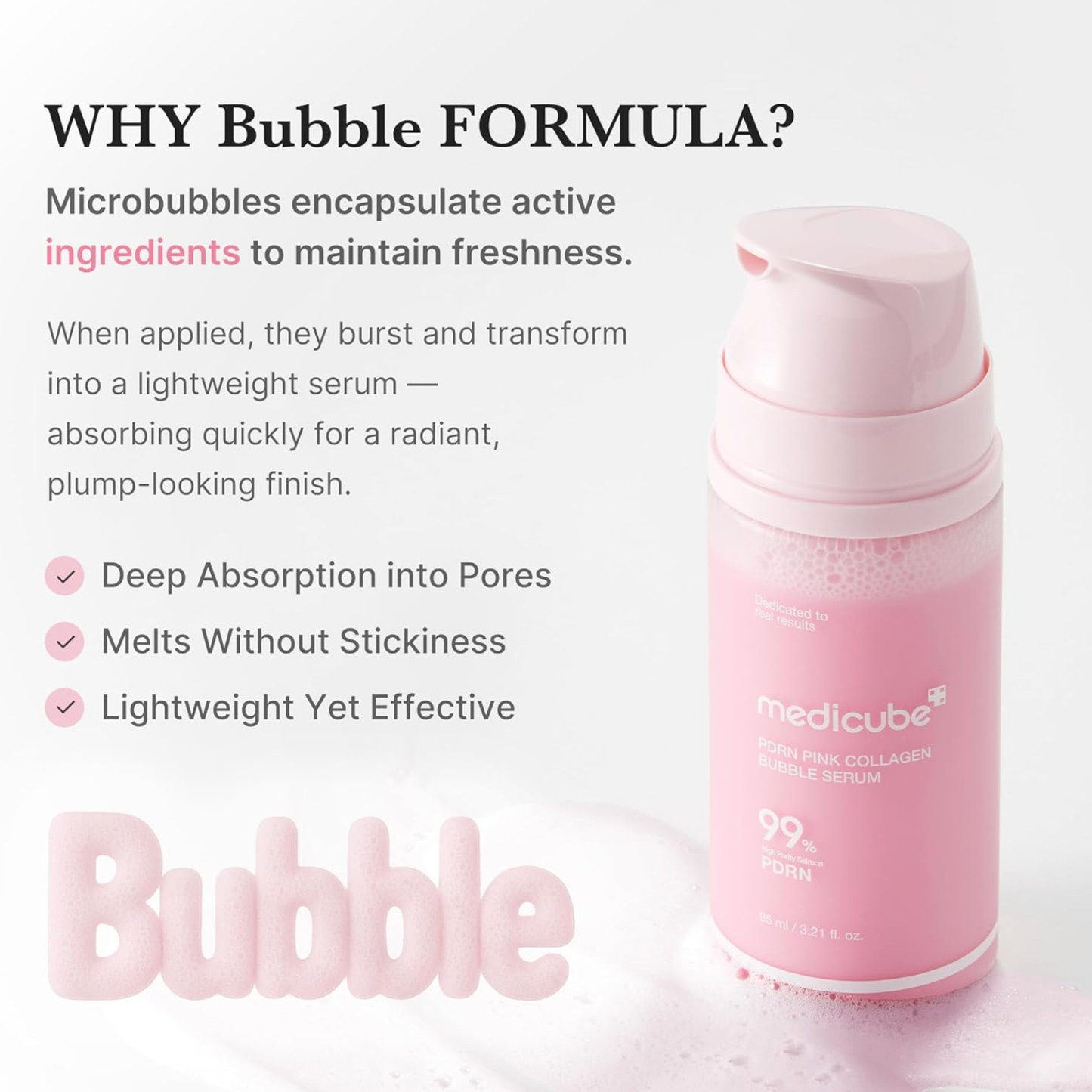MEDICUBE PDRN Pink Collagen Bubble Serum 95ml