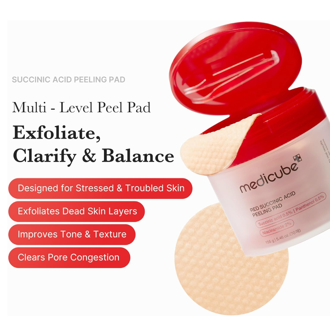 MEDICUBE Red Succinic Acid Peeling Pad 70ea