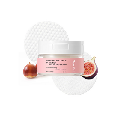 VEGANIFECT Lifting and Balancing Fig Chestnut Pore Fit Toner Pad is designed to refine and smooth your complexion. Infused with Fig and Chestnut extracts, this toner pad helps tighten pores and improve skin texture. Key ingredients like Centella Asiatica and Evening Primrose enhance skin's resilience, promoting a firmer, more balanced look. The formula also includes a blend of botanical extracts and hydrating agents like Glycerin and Xylitol, which moisturize and soothe the skin. Perfect for daily use to ma