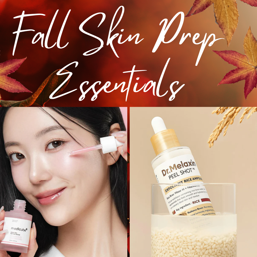 Korean skincare essentials for fall. Fall Skin Prep Essentials with MEDICUBE serum and Dr. Melaxin Rice Ampoule