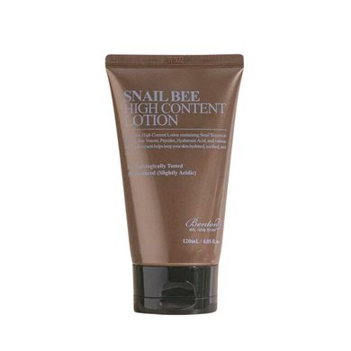 BENTON Snail Bee High Content Lotion is a lightweight, nourishing lotion formulated with Snail Secretion Filtrate and Bee Venom to promote skin repair, hydration, and brightening. Enriched with Niacinamide, Hyaluronic Acid, and botanical oils like Jojoba and Sunflower, it helps to soothe and moisturize the skin while improving elasticity. Ideal for all skin types, this lotion also includes peptides and Aloe Vera to calm irritation and support healthy, radiant skin.