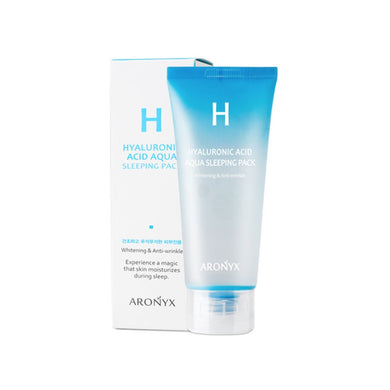 MEDI FLOWER Aronyx Hyaluronic Acid Aqua Sleeping Pack is an ultra-hydrating overnight mask that replenishes moisture while you sleep. Formulated with Sodium Hyaluronate and Niacinamide, it deeply hydrates and brightens the skin, leaving it plump and radiant by morning. Infused with Propolis, Honey, and botanical extracts like Opuntia and Camellia, it provides soothing nourishment and helps to lock in moisture. Ideal for all skin types, this sleeping pack works overnight to deliver a refreshed, hydrated, and