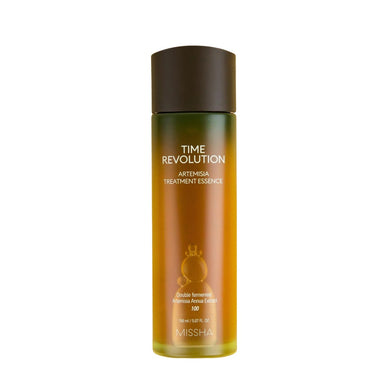 MISSHA Time Revolution Artemisia Treatment Essence is a soothing and hydrating essence formulated with 100% double-fermented Artemisia Annua Extract. Known for its calming properties, this essence helps to balance and nourish sensitive or irritated skin while providing lightweight hydration. Perfect for achieving a refreshed and radiant complexion.