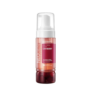 NEOGEN Dermalogy Real Fresh Foam Cleanser Cranberry is a gentle yet effective foam cleanser infused with real Cranberry Fruit Water and Extract to deeply cleanse and refresh the skin. This cleanser uses natural ingredients like Saponaria Officinalis Leaf Extract and Aloe Vera to remove impurities while maintaining the skin's moisture balance. The antioxidant-rich formula, including botanical extracts like Witch Hazel and Argan Oil, helps to soothe and protect the skin, leaving it feeling soft, hydrated, and