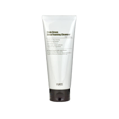 PURITO From Green Foaming Cleanser is a gentle, pH-balanced cleanser designed to effectively cleanse the skin without stripping moisture. Formulated with mild surfactants like Sodium Cocoyl Isethionate and Sodium Methyl Cocoyl Taurate, it creates a rich foam that removes impurities while keeping the skin soft and hydrated. Enriched with soothing ingredients like Centella Asiatica Extract, Green Tea, and Licorice Root Extract, it helps calm and nourish the skin, making it perfect for daily use on all skin t