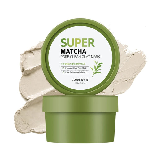 SOME BY MI Super Matcha Pore Clean Clay Mask uses purifying clays and matcha to absorb excess oil, tighten pores, and clear congestion. With LHA and willow bark, it gently exfoliates while soothing extracts like Centella and Houttuynia calm the skin. Leaves the complexion smoother, fresher, and refined.